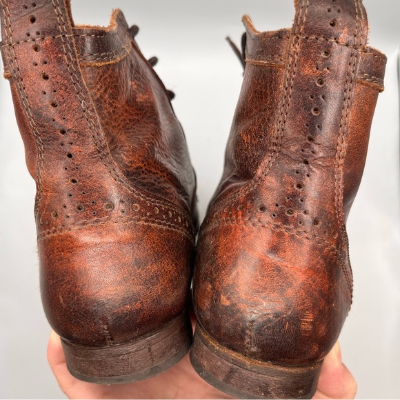 **RARE** VINTAGE MASSIMO DUTTI ALL LEATHER LACE UP ANKLE BOOTS - Picture 8 of 14